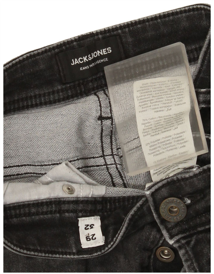 Jack & Jones Masculino GLENN Slim Jeans W29 L32 Algodão Cinza
