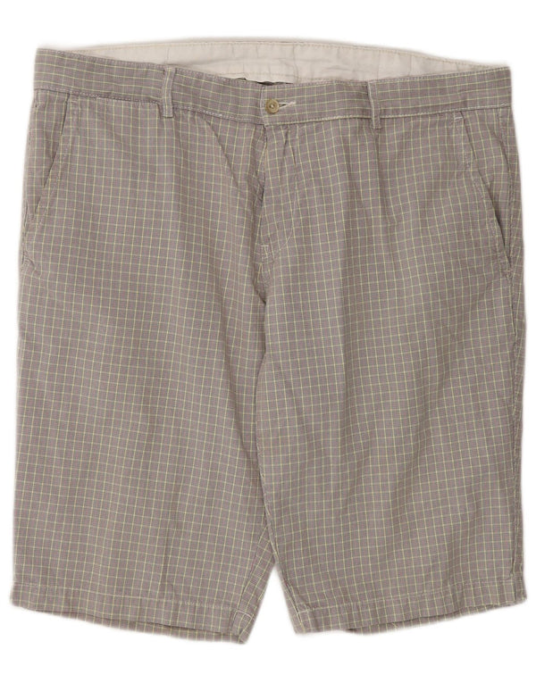 Kappa Mens Perfect Fit Chino Shorts IT 56 3XL W40 Cinza Xadrez Algodão