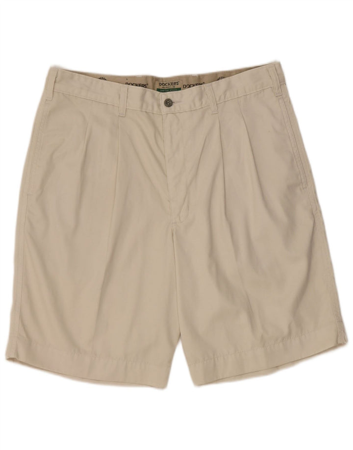 Dockers Mens Pegged Chino Shorts W36 Grande Algodão Bege