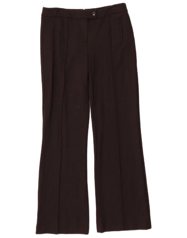 Calça feminina John Lewis Bootcut Suit UK 10 pequena W30 L34 preta viscose