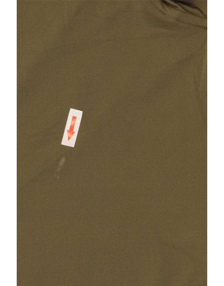 Adidas Mens Aeroready Zip Neck Pulôver Treino Top Grande Cáqui Poliéster