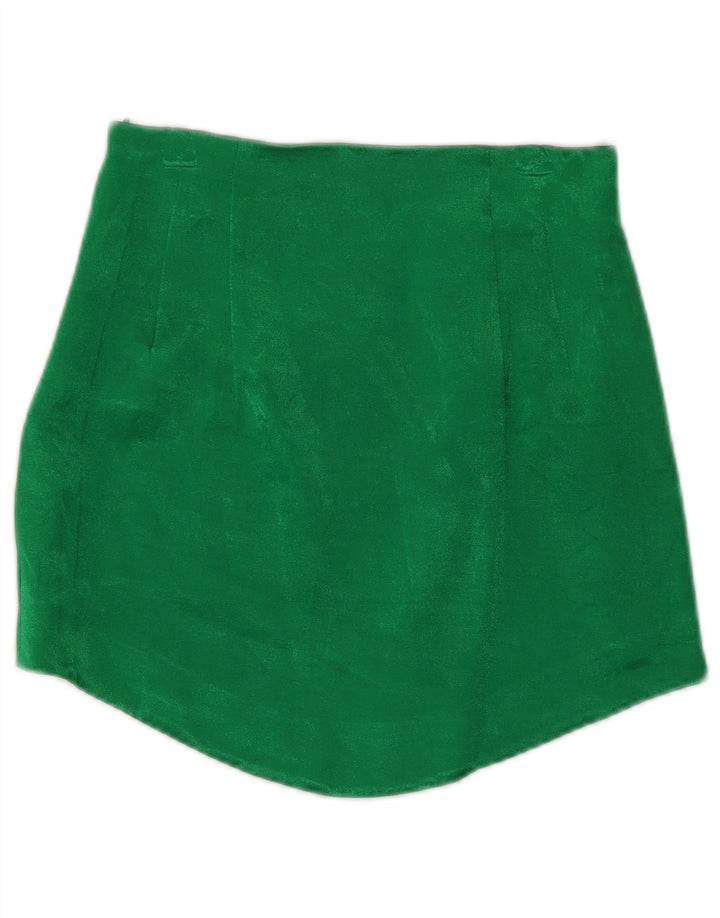 Mini saia feminina Zara XS W24 viscose verde
