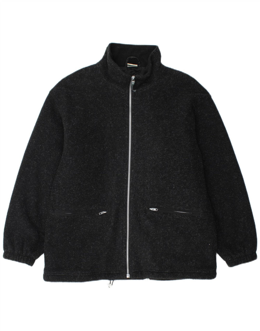 Jaqueta masculina de lã com ajuste solto CRANE Reino Unido 36 poliéster manchado preto pequeno