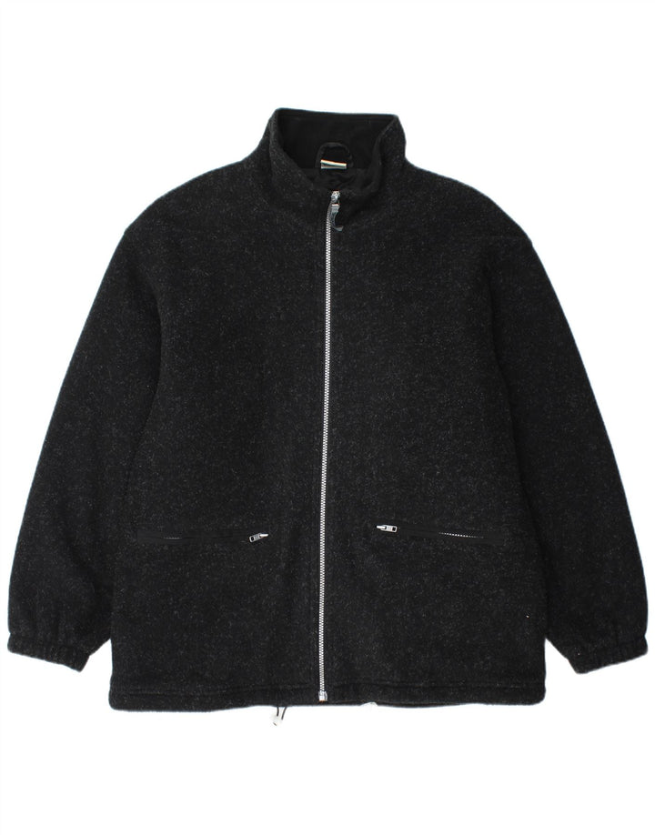 Jaqueta masculina de lã com ajuste solto CRANE Reino Unido 36 poliéster manchado preto pequeno