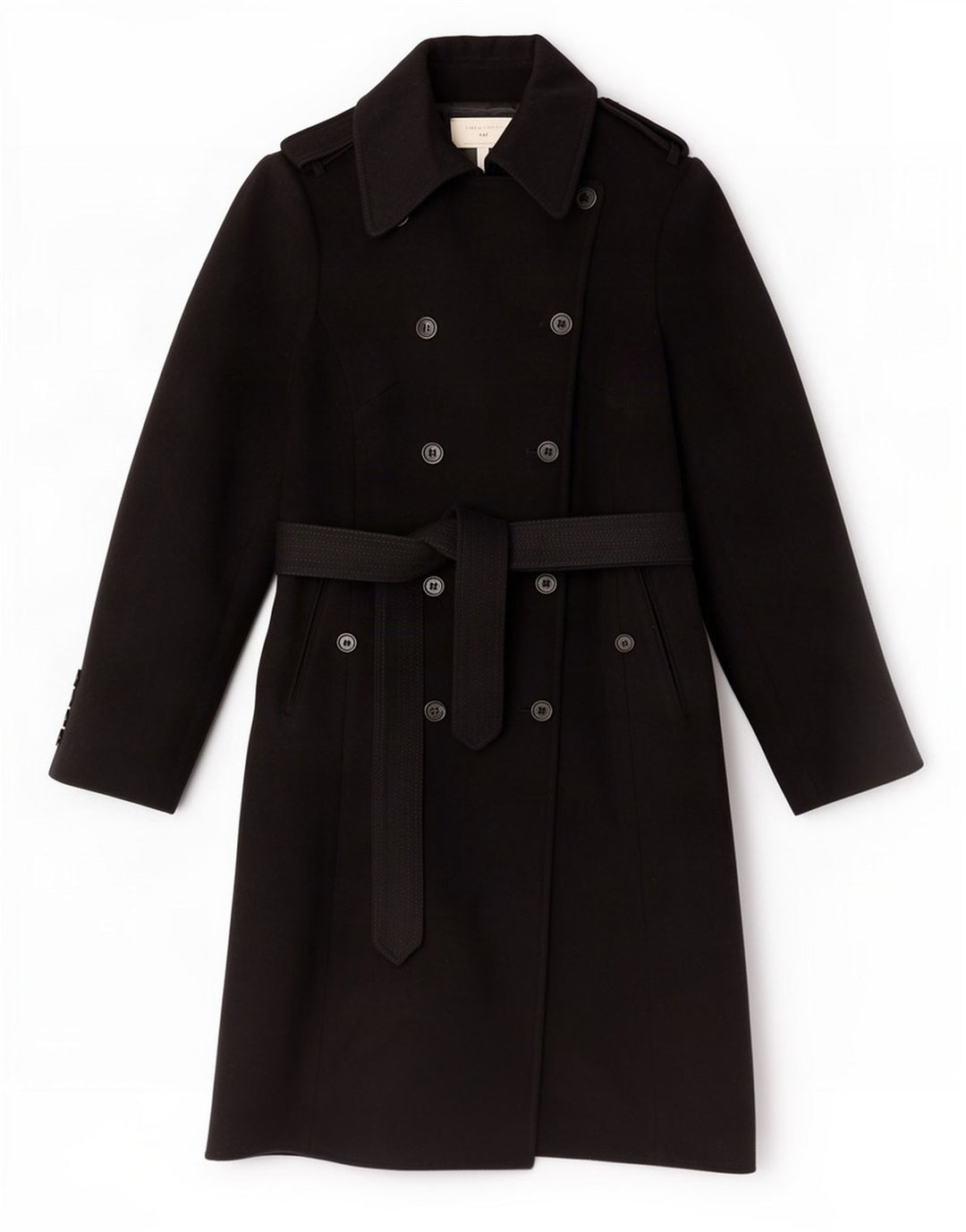 Trench Coat feminino Karen Millen Reino Unido 12 lã preta média