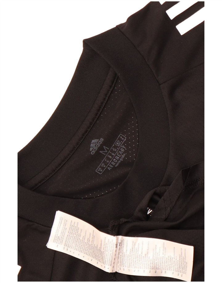 Adidas Mens Aeroready Camiseta Top Médio Poliéster Preto