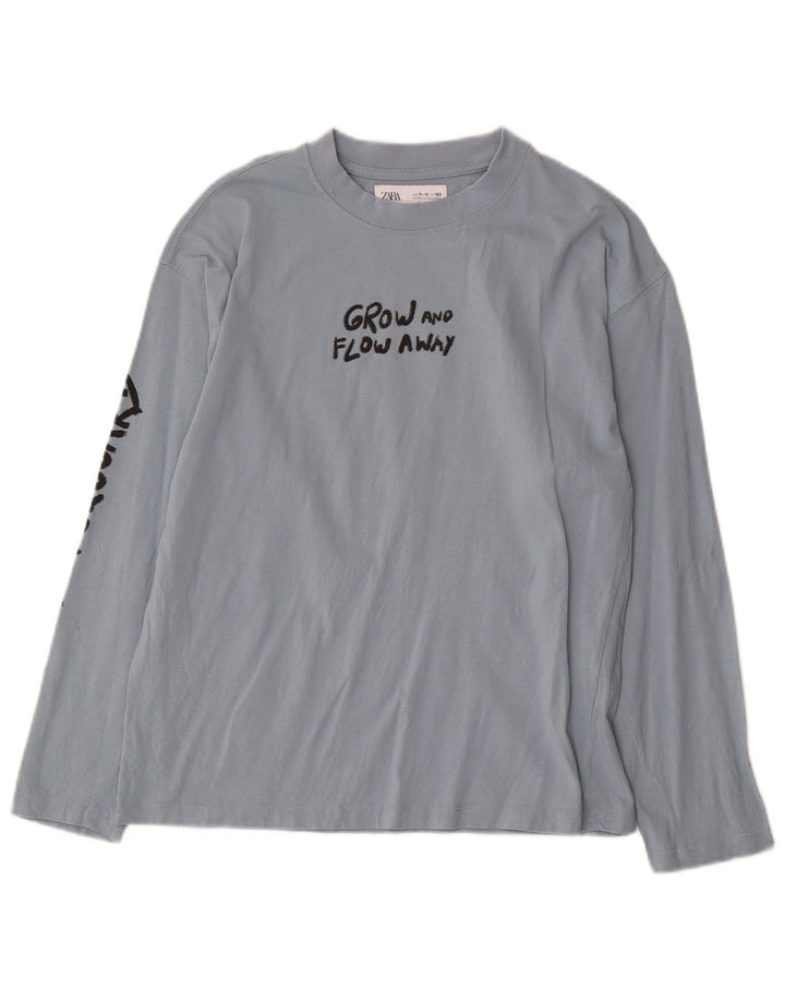 Zara Boys Graphic Top manga comprida 11-12 anos algodão azul