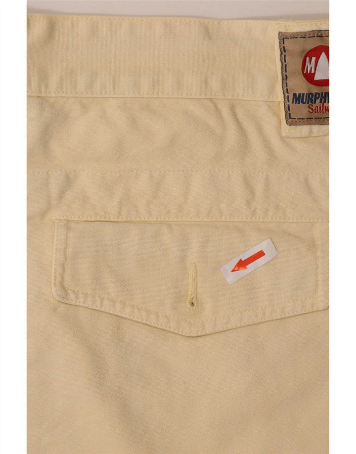 Murphy & Nye Mens Chino Shorts Médio W33 Algodão Bege