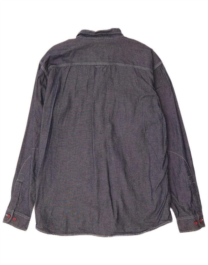 Camisa masculina LEE XL azul marinho algodão
