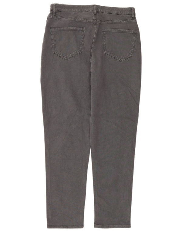Calça jeans feminina de cintura alta com cintura alta Fat Face UK 10 pequena W30 L28 algodão cinza