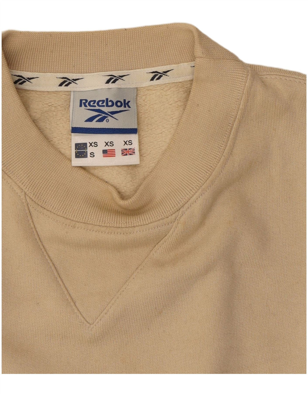 REEBOK masculino solto ajuste moletom jumper XS algodão bege