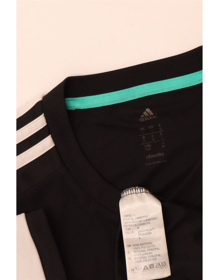Adidas Mens Climalite Camiseta Top Pequeno Preto Colorblock Poliéster