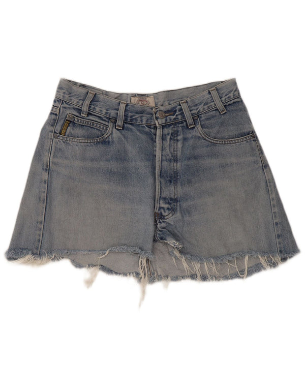 Mini saia jeans feminina Armani W30 azul médio
