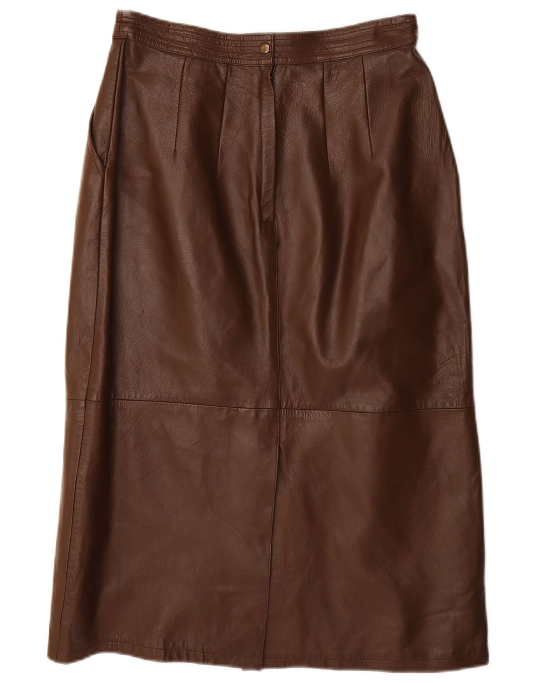 Saia lápis feminina VINTAGE IT 40 pequena W28 couro marrom
