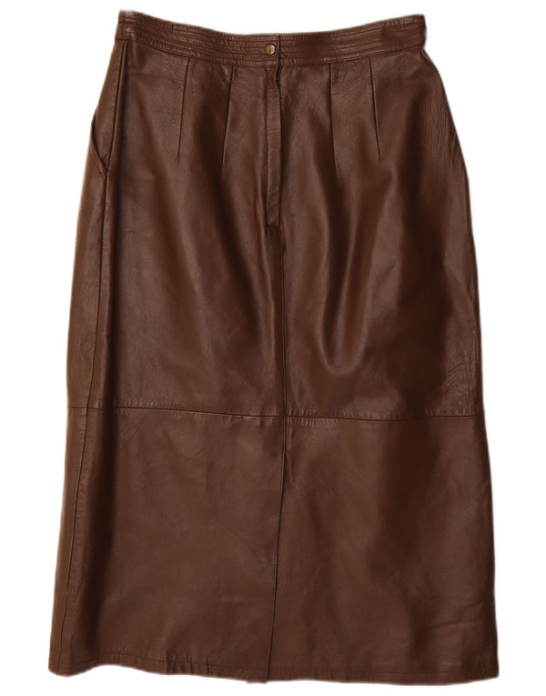 Saia lápis feminina VINTAGE IT 40 pequena W28 couro marrom