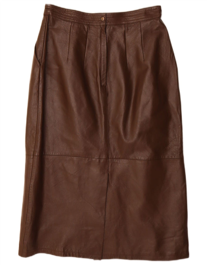 Saia lápis feminina VINTAGE IT 40 pequena W28 couro marrom