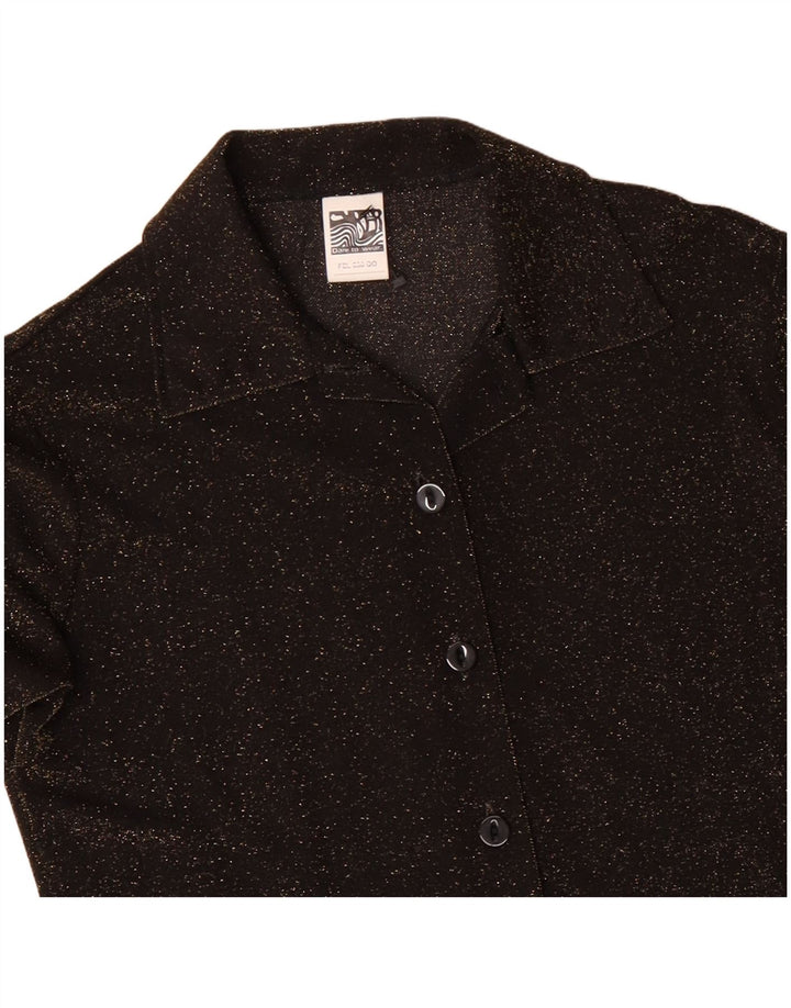 Blusa feminina VINTAGE UK 14 poliéster marrom médio