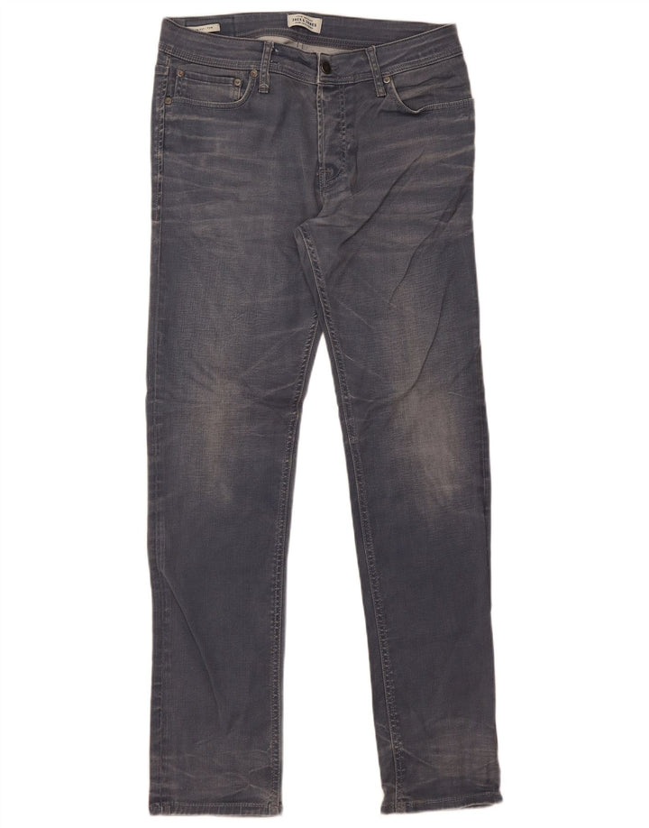 Jack & Jones Masculino Tim Slim Jeans W34 L34 Cinza Algodão