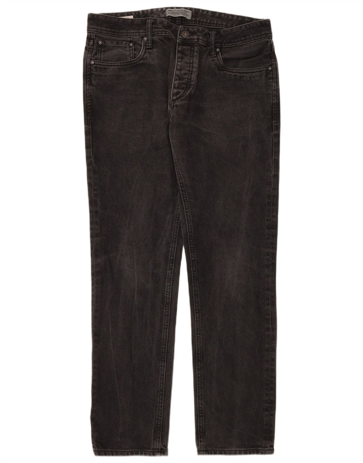 JACK & JONES Calça jeans masculina slim W34 L32 algodão preto