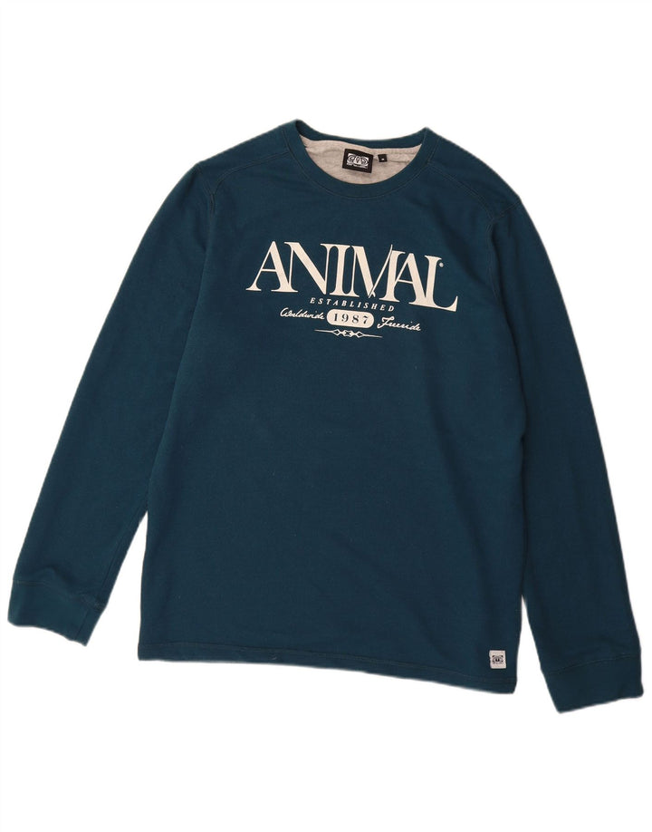 Animal Mens Gráfico Moletom Jumper Médio Algodão Azul