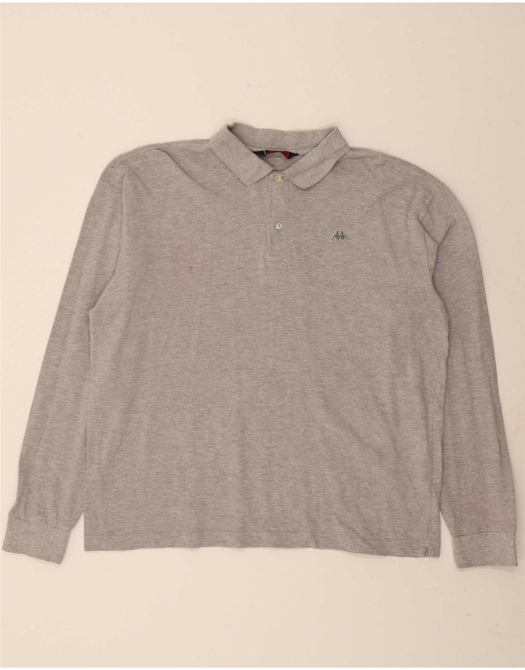 Camisa polo masculina de manga comprida KAPPA XL cinza algodão