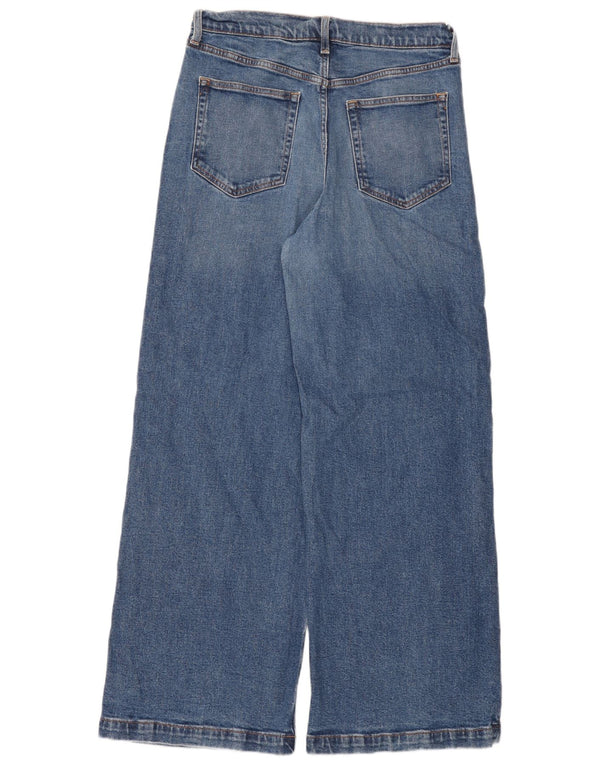 Calça jeans feminina Gap Stride cintura alta com perna larga US 10 grande W30 L31 algodão azul