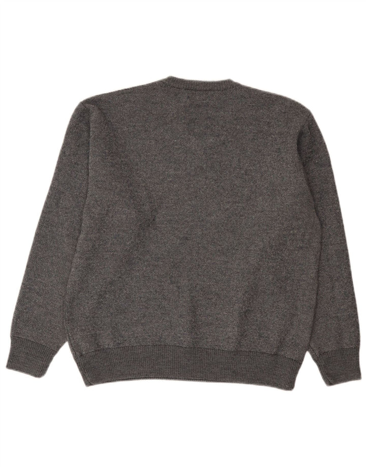 Suéter feminino Marks & Spencer com decote em V Reino Unido 16 grande cinza manchado
