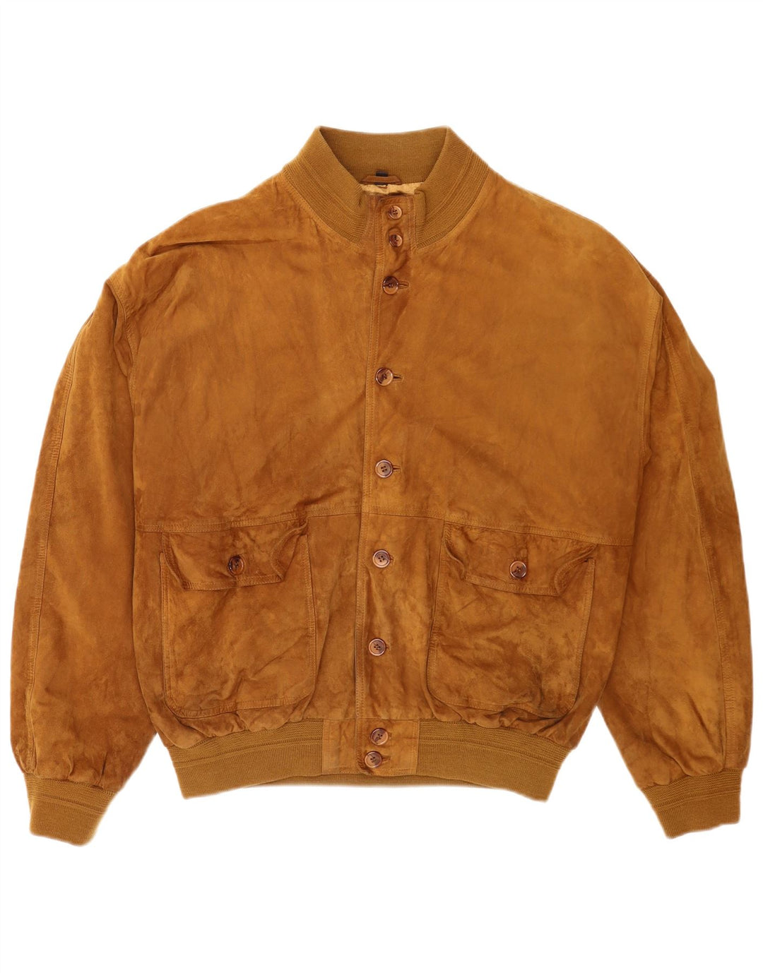 Jaqueta bomber masculina vintage de camurça IT 56 2XL couro bege
