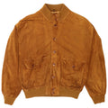 Jaqueta bomber masculina vintage de camurça IT 56 2XL couro bege