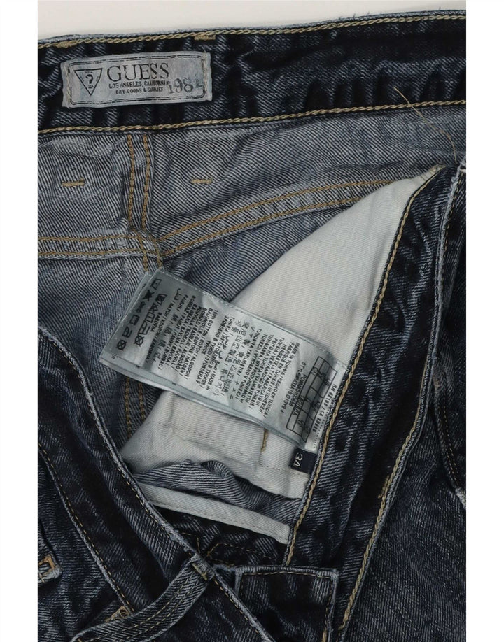 Guess Mens Straight Jeans W34 L34 Azul Algodão