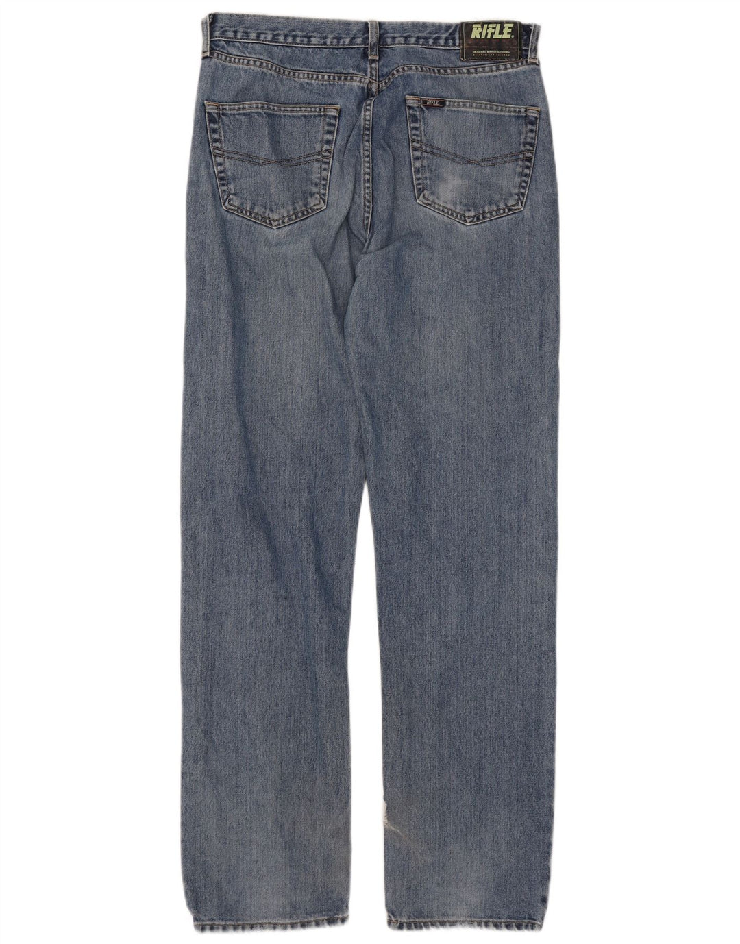 Rifle Mens Straight Jeans W34 L34 Azul Algodão