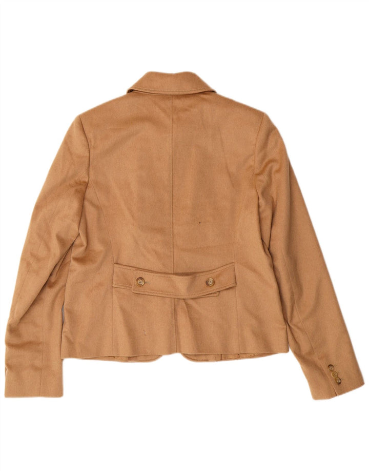 Jaqueta blazer feminina de 4 botões MAX MARA Reino Unido 14 grande bege camelhair clássico
