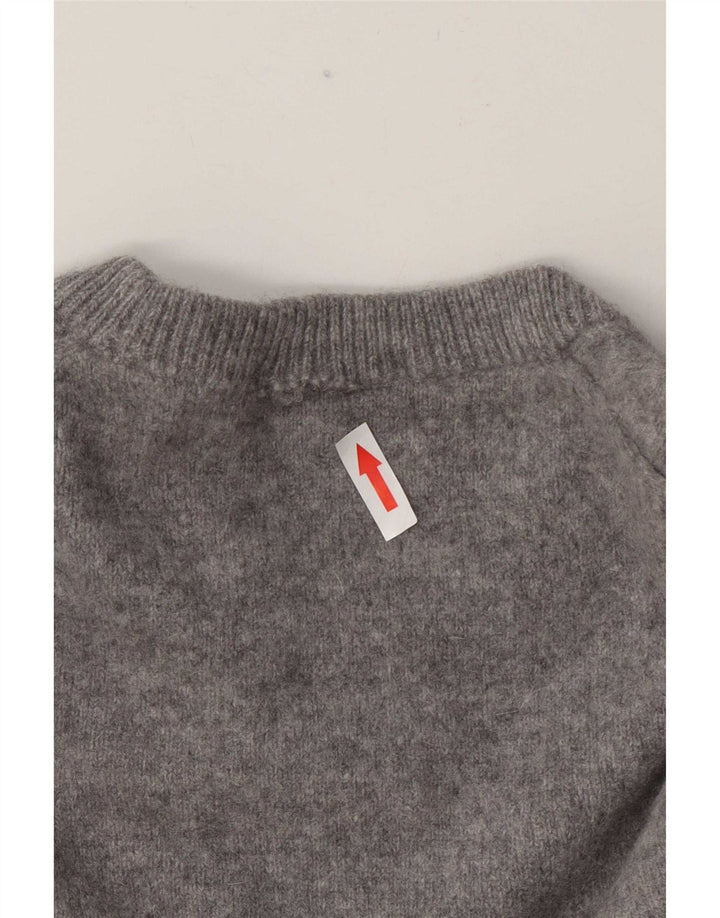 Suéter masculino Marks & Spencer com gola redonda e lã cinza médio