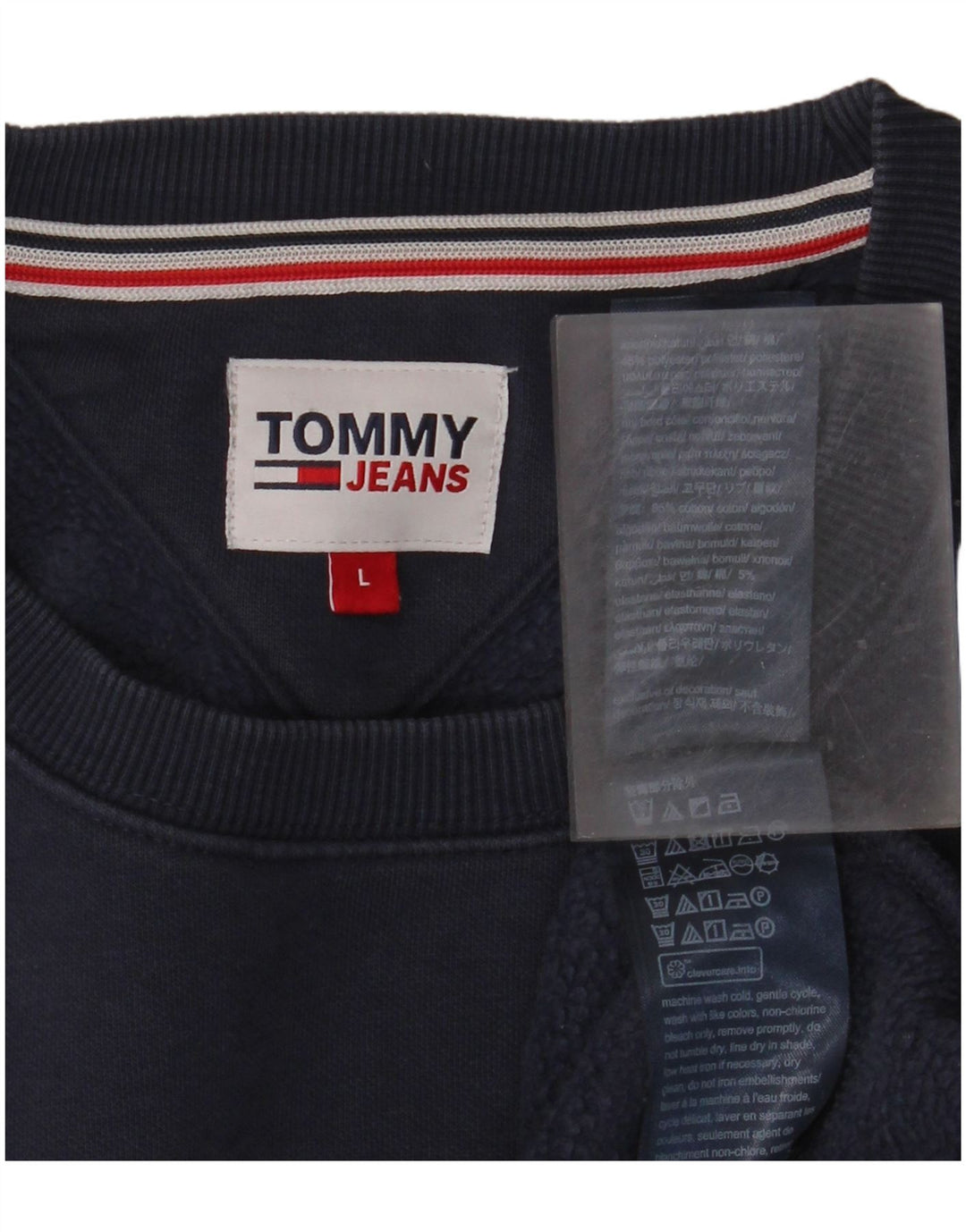 TOMMY HILFIGER moletom masculino jumper grande algodão azul marinho