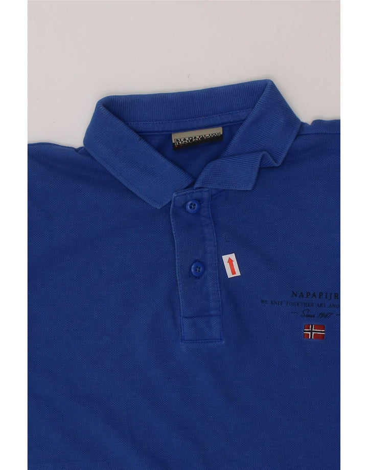 NAPAPIJRI Boys Polo Shirt 9-10 Years Blue Cotton Vintage Napapijri and Second-Hand Napapijri from Messina Hembry 