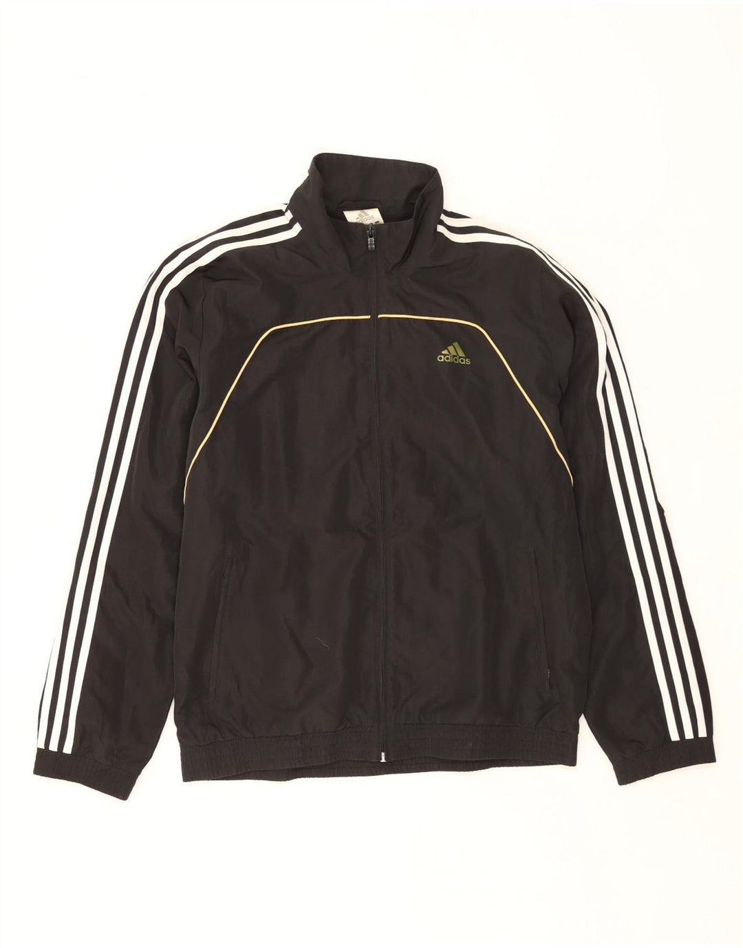 ADIDAS Mens Tracksuit Top Jacket Médio Preto Poliéster