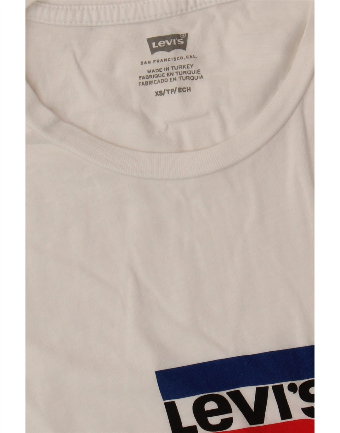 LEVI'S Mens Graphic T-Shirt Top XS White Vintage Levi's and Second-Hand Levi's from Messina Hembry 