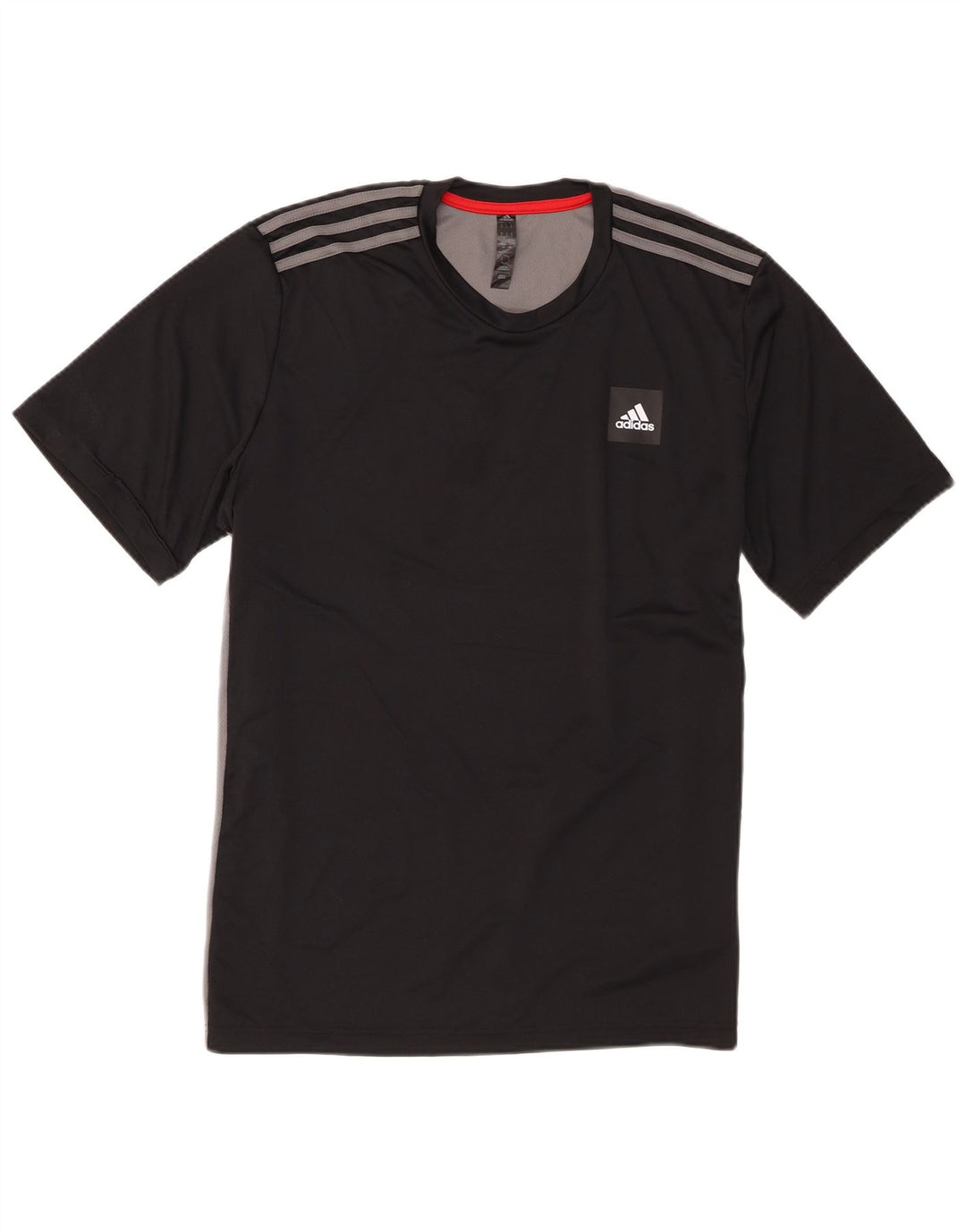 Adidas Mens Camiseta Top Grande Preto Colorblock Poliéster