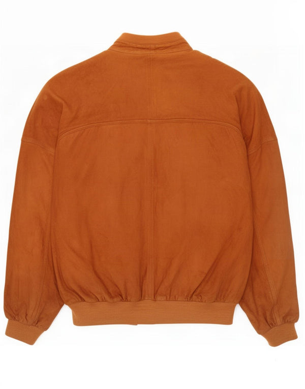 Jaqueta bomber masculina vintage de camurça IT 56 3XL couro marrom
