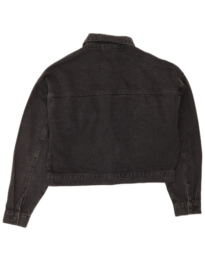 Jaqueta jeans feminina grande JACK WILLS Reino Unido 10 algodão cinza pequeno