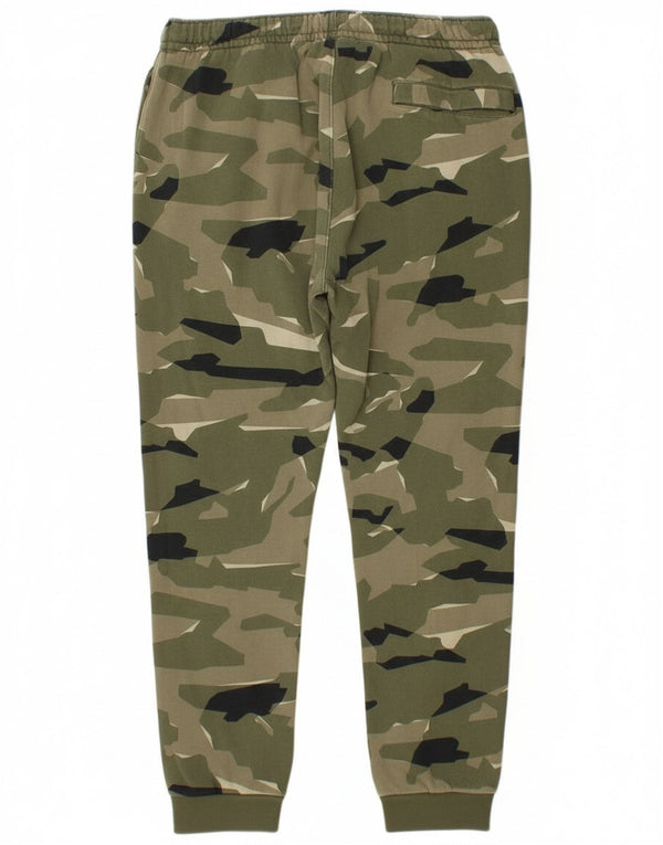 Calça de treino masculina Nike Joggers grande algodão camuflado verde
