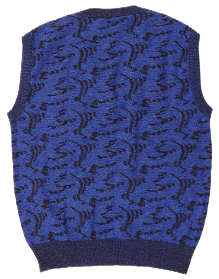 Regata masculina Rasica com padrão abstrato colete em viscose azul médio