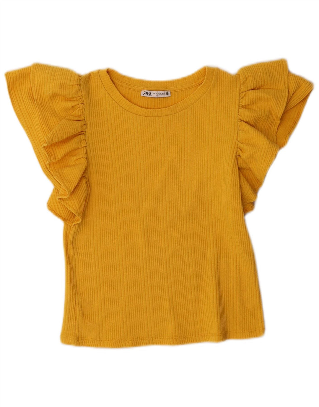 Zara Blusa Feminina Top UK 10 Pequena Amarela
