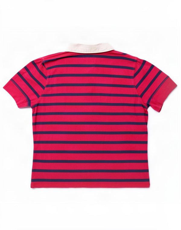 Camisa polo feminina Tommy Hilfiger UK 20 2XL listrada rosa