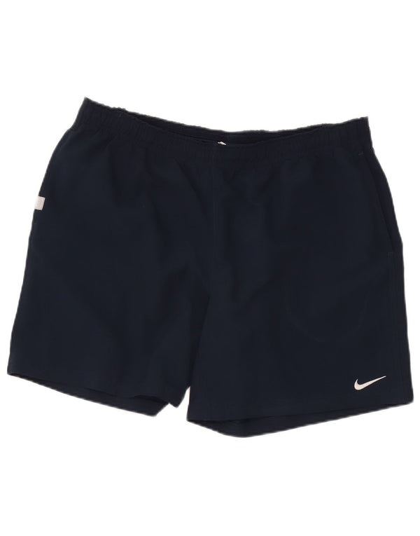 Shorts esportivos femininos Nike Dri Fit UK 18 XL azul marinho poliéster