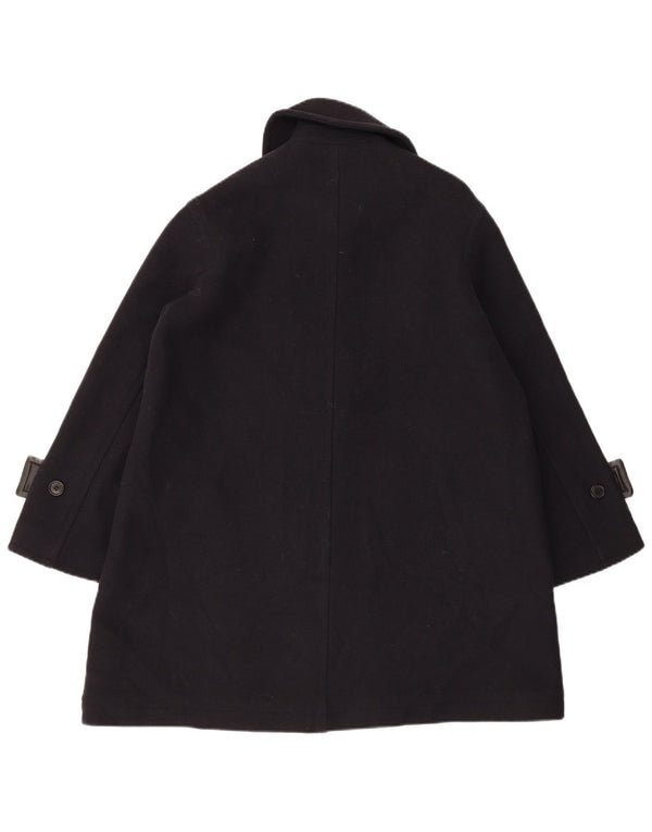 Sobretudo feminino Zara Oversized UK 10 pequeno lã azul marinho