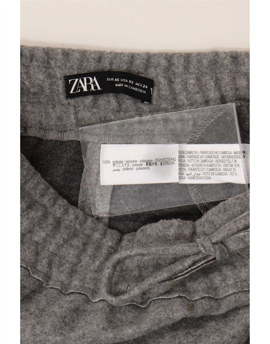Zara Saia Midi Feminina XS W24 Cinza Poliéster