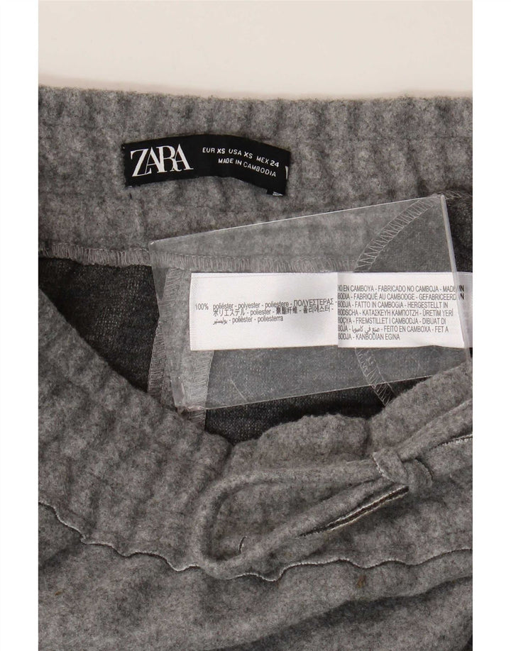 Zara Saia Midi Feminina XS W24 Cinza Poliéster