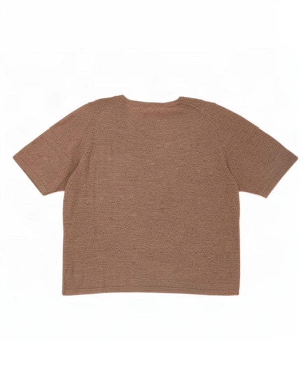 Suéter feminino Marks & Spencer com gola canoa Reino Unido 22 3XL bege