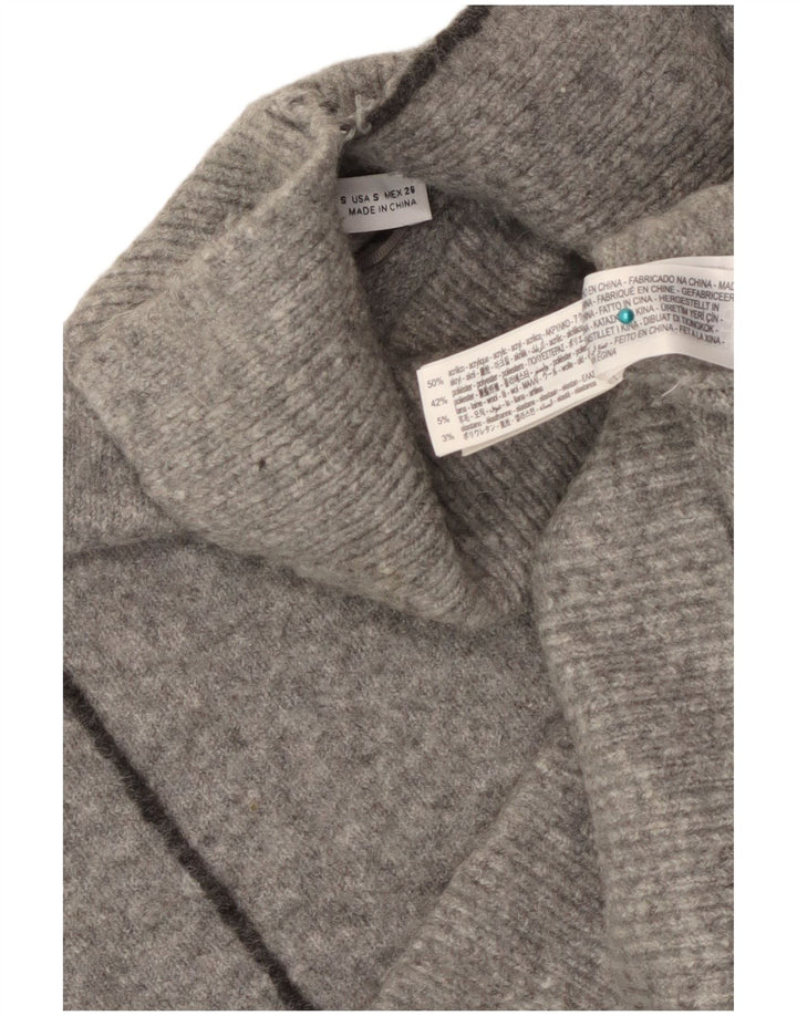 Zara Suéter feminino oversized com gola redonda Reino Unido 10 pequeno cinza acrílico